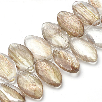 Synthetic Gold Rutilated Quartz Beads Strands G-S273-12-1