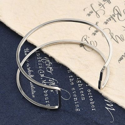 Non-Tarnish 304 Stainless Steel Hollow Open Cuff Bangles for Women LS-BJEW-S155-04P-1