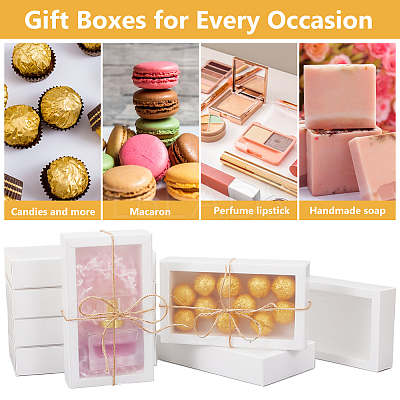 Cardboard Drawer Gift Storage Boxes with Clear Cover CON-WH0092-72C-01-1