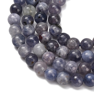Natural Iolite Beads Strands G-G300-A04-6mm-1