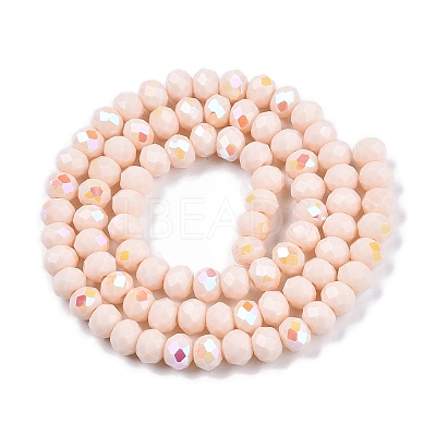Electroplate Opaque Solid Color Glass Beads Strands LS-EGLA-A044-P6mm-L05-1