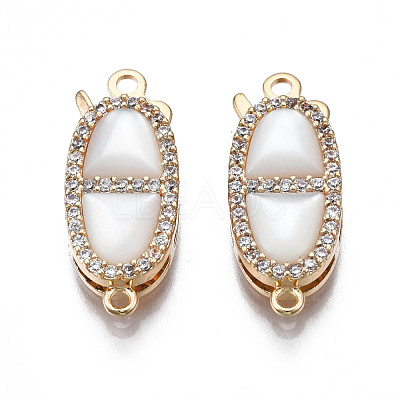 Brass Micro Pave Clear Cubic Zirconia Fishhook Clasps KK-Q278-001-NF-1