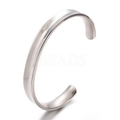 Tarnish Resistant 304 Stainless Steel Cuff Bangles LS-BJEW-G478-P-1