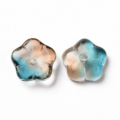 Transparent Spray Painted Glass Beads LS-GLAA-I050-01F-1