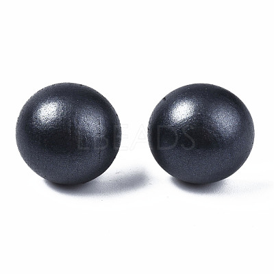 Painted Half Round Schima Wood Earrings for Girl Women EJEW-T017-02A-1