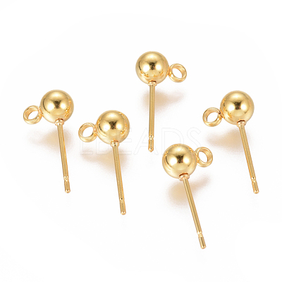 304 Stainless Steel Ear Stud Components X-STAS-F227-18C-G-1