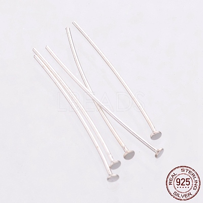 925 Sterling Silver Flat Head Pins STER-K017-20mm-S-03-1