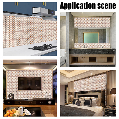 Square Mosaic Aluminum Plastic Self-Adhesive Wall Stickers DIY-WH0257-15B-1