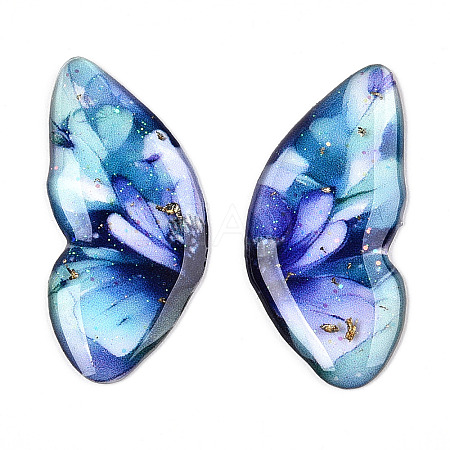 Epoxy Resin Butterfly Wings Cabochons CRES-N035-02B-1