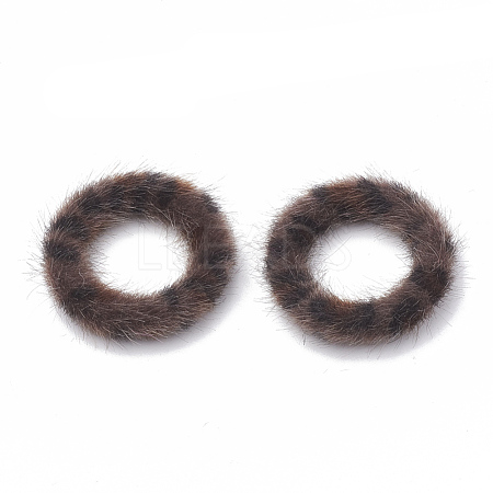 Faux Mink Fur Covered Linking Rings WOVE-N009-08B-1