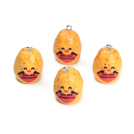 Opaque Resin with Alloy Pendants RE-CBA08CD-07A-1