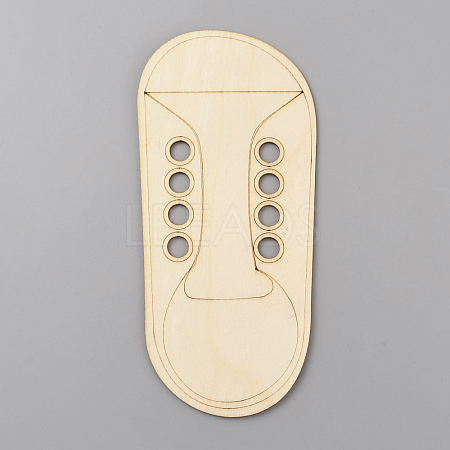 Unfinished Blank Wooden Shoelace Display Cards ODIS-WH0058-04-1