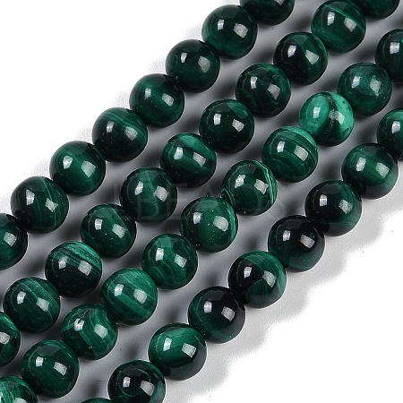 Natural Malachite Beads Strands G-F461-05-8mm-1