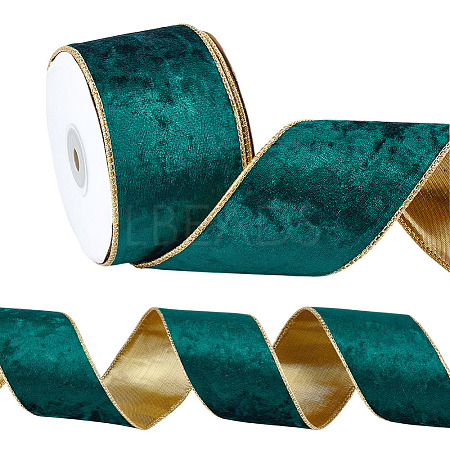 Polyester Velvet Ribbons SRIB-WH0011-356C-1