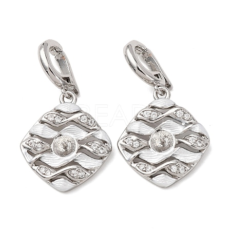 Brass Micro Pave Cubic Zirconia Peg Bails KK-A279-06P-1