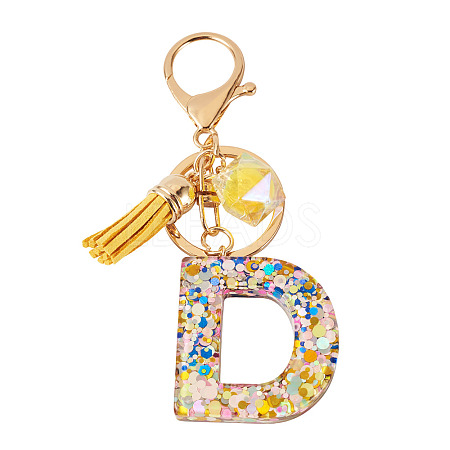 Alloy Resin Polygon Keychains KEYC-TADJ0002-03G-D-1