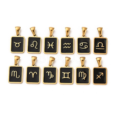 304 Stainless Steel Enamel Pendants STAS-I353-06G-A-1