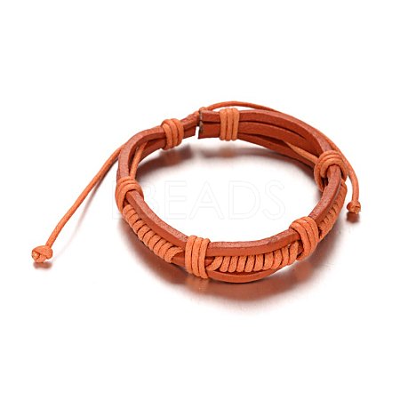 Adjustable Leather Cord Bracelets BJEW-M169-12B-1