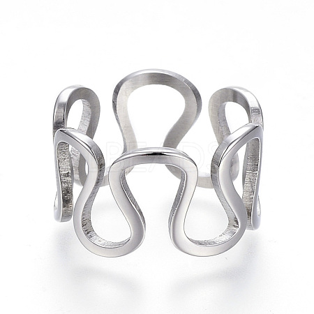 Tarnish Resistant 304 Stainless Steel Wide Band Rings RJEW-G081-29P-19mm-1