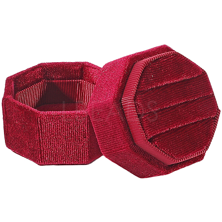 Velvet Cover Plastic Couple Ring Box VBOX-WH20003-001F-1