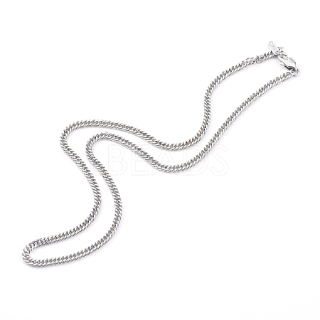 Non-Tarnish 304 Stainless Steel Diamond Cut Cuban Link Chain Necklaces NJEW-JN03368-02-1