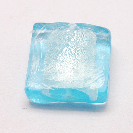 Handmade Silver Foil Lampwork Beads FOIL-S006-20x20mm-10-1