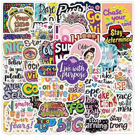 50Pcs Paper Self-Adhesive Picture Stickers AJEW-S036-14-1