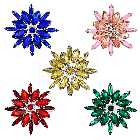 5Pcs 5 Colors Glass Cabochons GLAA-FG0001-30-1