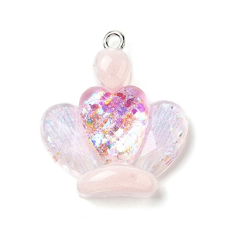 Transparent Resin Pendants RESI-H036-01F-1