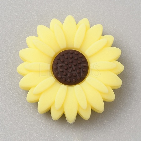 Daisy Silicone Beads SIL-WH0001-60B-01-1