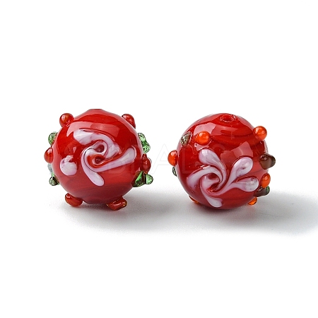Handmade Bumpy Lampwork Beads FOIL-B001-08G-1