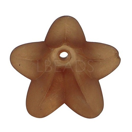 Chocolate Frosted Transparent Acrylic Flower Beads X-PLF018-14-1