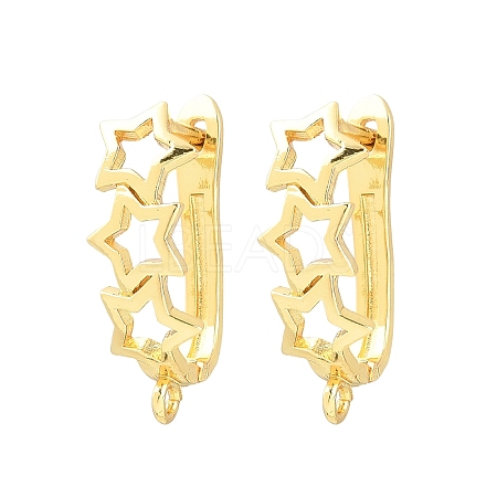 Brass Hoop Earring Findings KK-CBA5558-03G-1