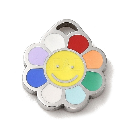 304 Stainless Steel Enamel Charms STAS-L022-290P-1