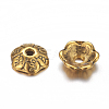 6-Petal Tibetan Style Alloy Flower Bead Caps TIBE-S220-AG-01-NR-2