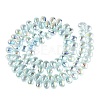 Electroplate Transparent Glass Beads Strands EGLA-N057-01A-02-2