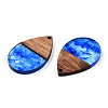Transparent Resin & Walnut Wood Pendants RESI-N039-25B-2