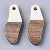 Opaque Resin & Waxed Walnut Wood Pendants RESI-T035-09-A08-1
