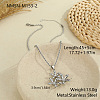 304 Stainless Steel 3D Flower Pendant Necklaces for Women WGDBDE2-02-1