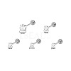 304 Stainless Steel Micro Pave Clear Cubic Zirconia Cartilage Earrings WG9004D-57-1