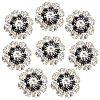 16Pcs 1-Hole Alloy Rhinestone Shank Buttons BUTT-GF0003-60-1