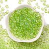 3/0 Baking Paint Transparent Colours Glass Round Beads SEED-L011-13A-14-2