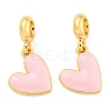Rack Plating Alloy Enamel Heart European Dangle Charms FIND-B034-20G-2