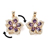 Brass Micro Pave Cubic Zirconia Rotatable Pendants KK-A287-11A-G-1