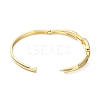 Rack Plating Brass Micro Pave Clear Cubic Zirconia Hollow Oval Hinged Bangles BJEW-M300-01G-3