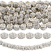 80Pcs Polymer Clay Rhinestone European Large Hole Beads with Silver Color Plated Brass Cores FPDL-LT0001-02E-1