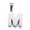 Non-Tarnish 304 Stainless Steel Letter Pendants STAS-H127-M-P-1