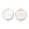 Tibetan Style Alloy Flat Round Connector Cabochon Settings PALLOY-N178-11AS-1
