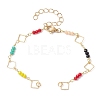 Rhombus Glass Seed Beaded Link Bracelet Making AJEW-JB01150-29-1