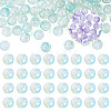 100Pcs Crackle Transparent Glass UV Reactive Beads GLAA-TA0004-28B-1